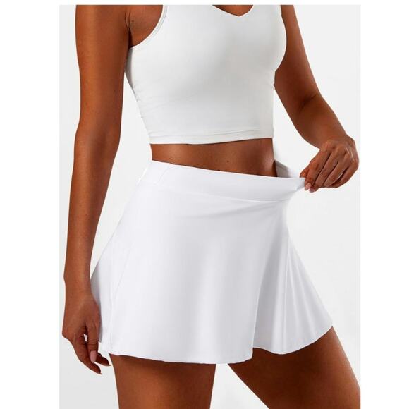 Groyolan Pants - Groyolan Skort Womens Size Large White Tennis High Waisted Athletic Pocket S2